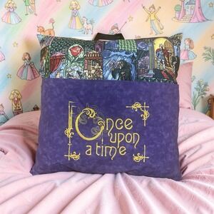 Disney Beauty and the Beast Stained Glass Pillow Once Upon a Time cottage cute